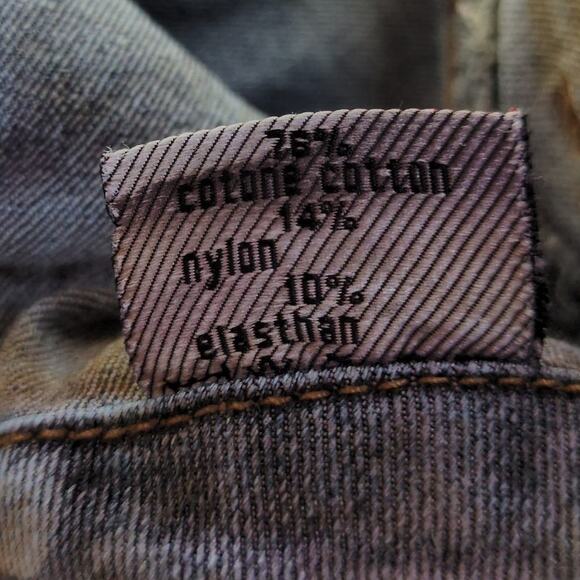 Do It Yourself Wide Leg Flare Jeans Womens 32 Tan Brown Embroidered Studded Y2K - Picture 6 of 9